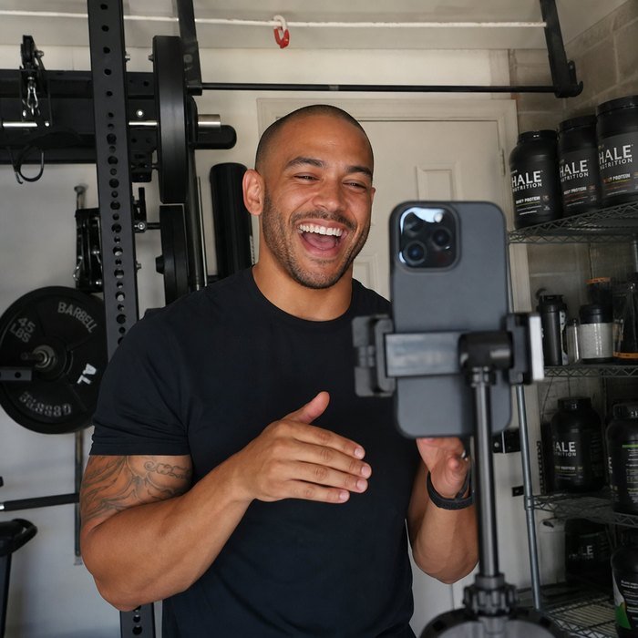 Fitness coach filming content