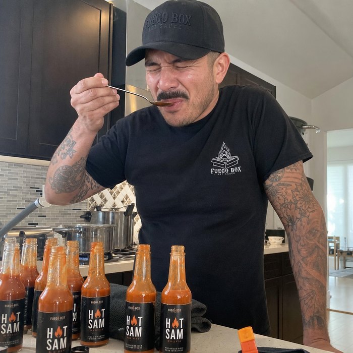 Hot sauce maker tasting